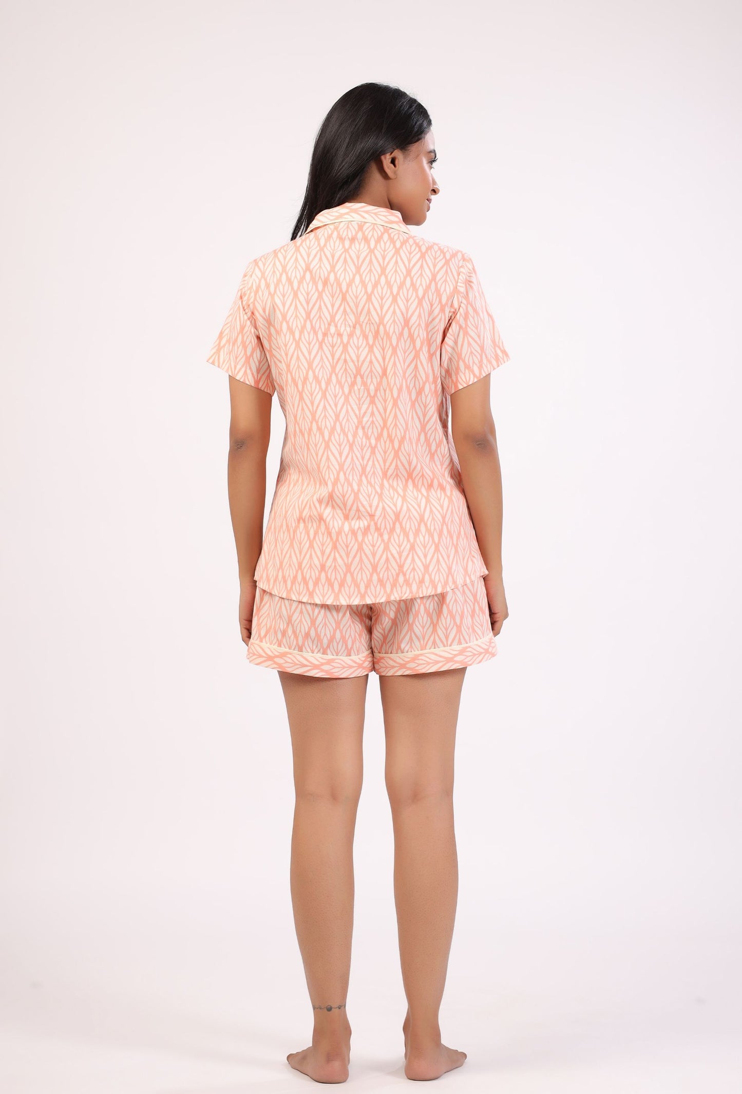 SERENE SLEEPWEAR ORANGE PRINTED NIGHT DRESS