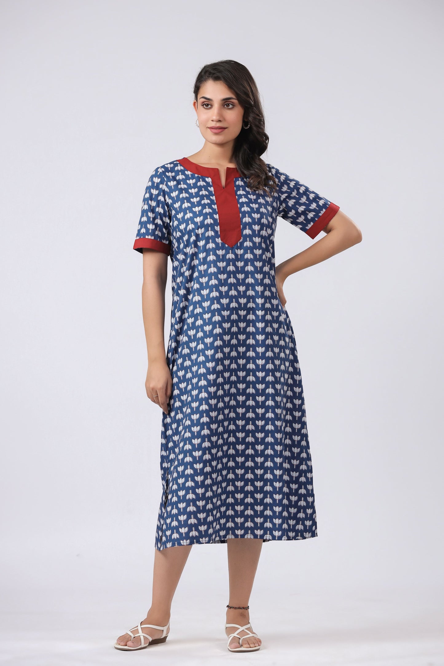 Sustainable BCI Cotton Blue Night Dress