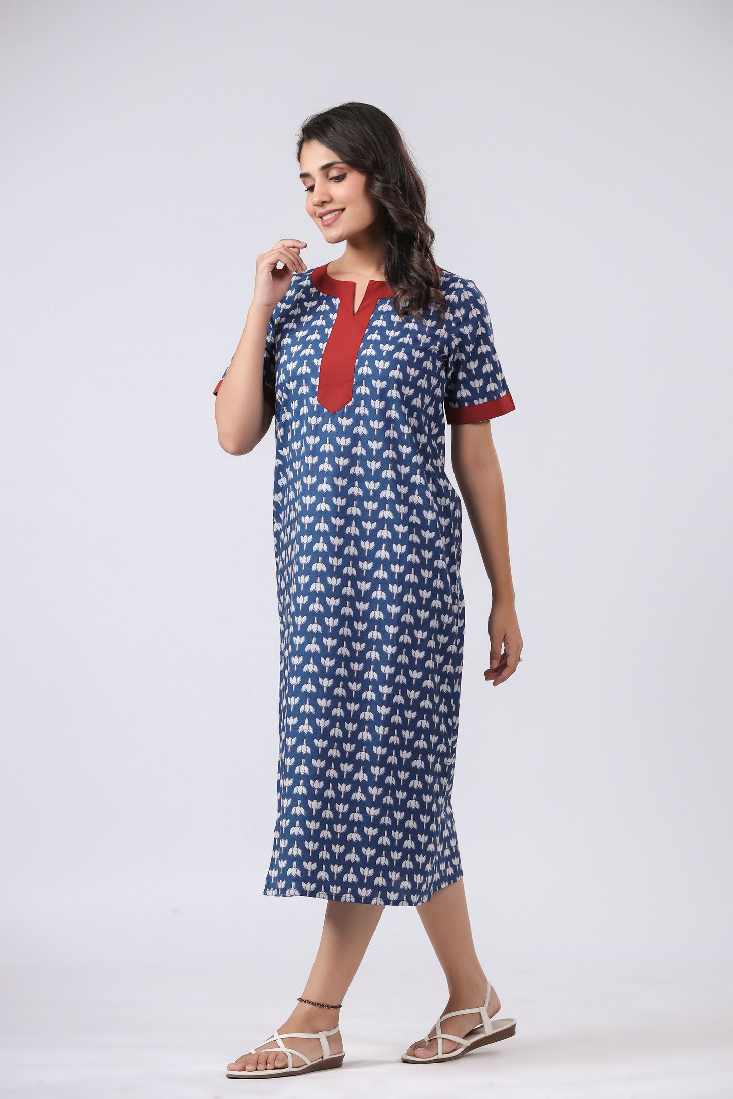 Sustainable BCI Cotton Blue Night Dress