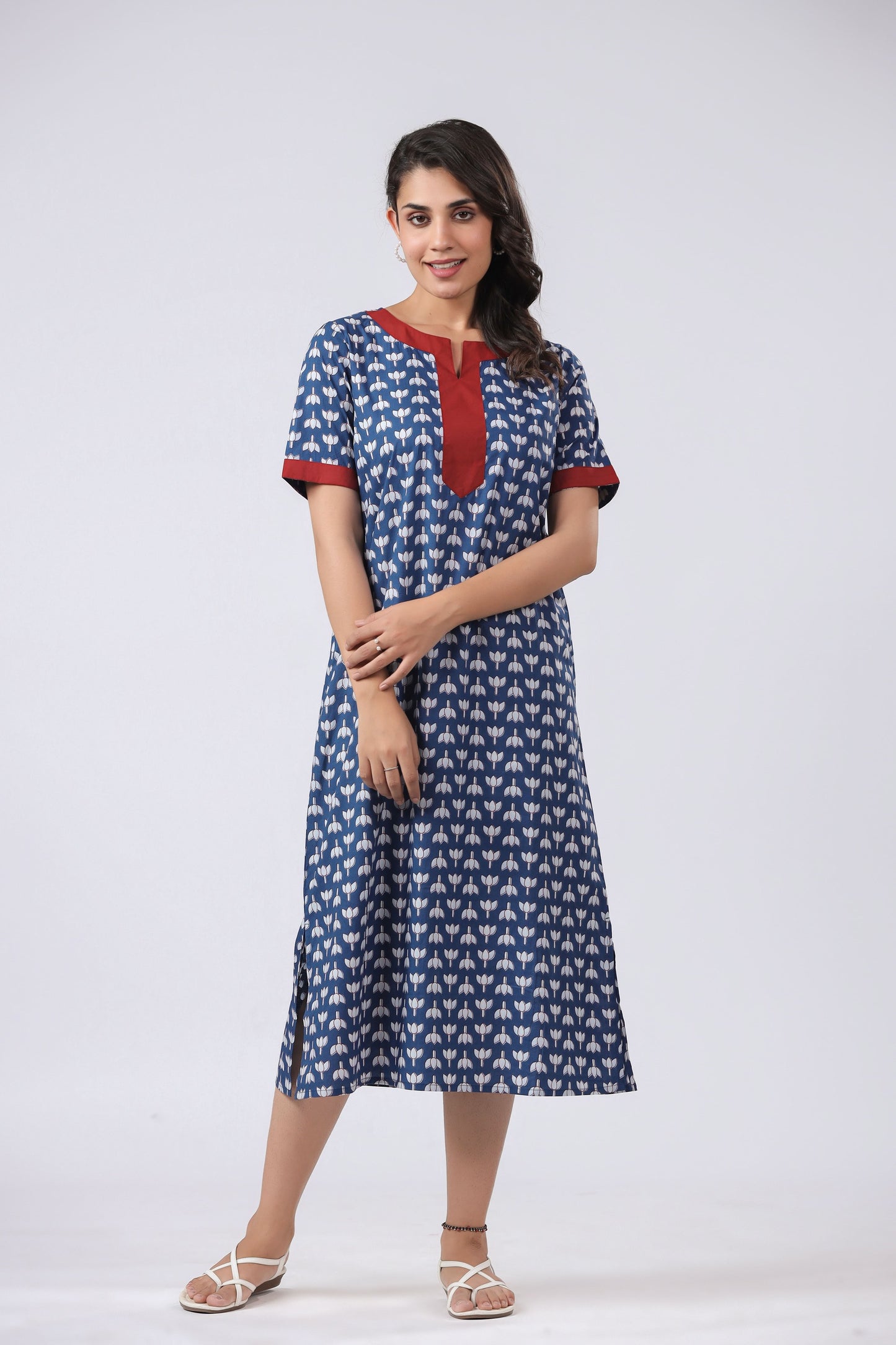 Sustainable BCI Cotton Blue Night Dress